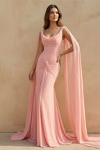 Robe longue rose coupe sirène - Harana