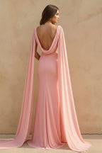 Robe longue rose coupe sirène - Harana