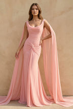 Robe longue rose coupe sirène - Harana