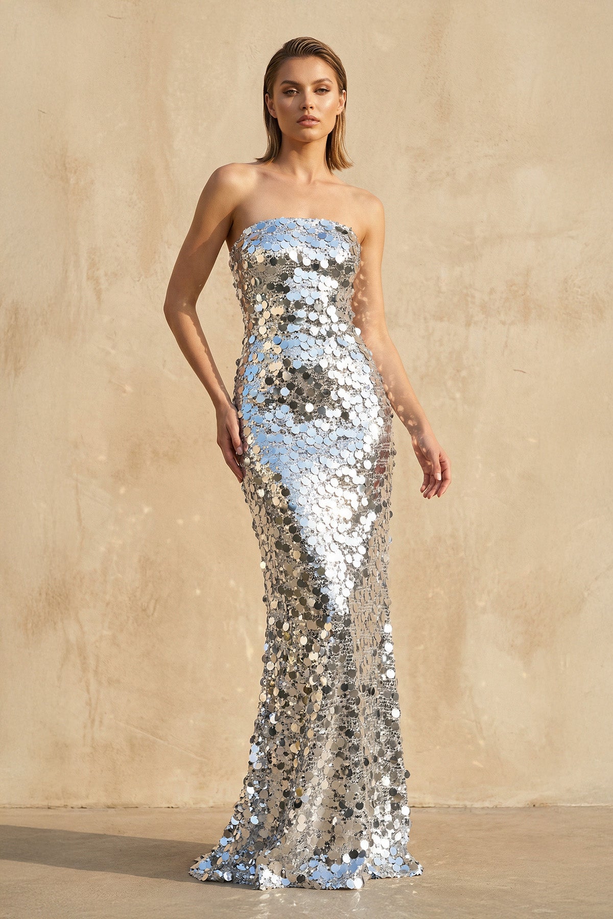 Robe longue pailletée coupe sirène - Harana