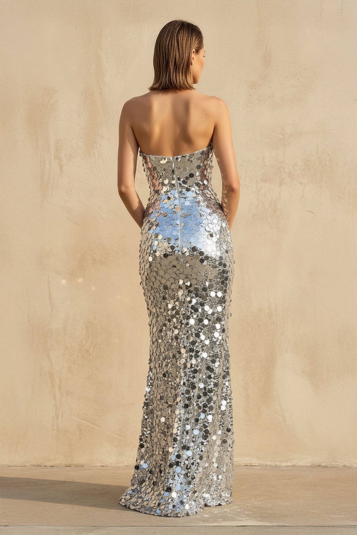 Robe longue pailletée coupe sirène - Harana