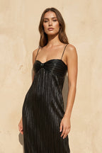Robe longue métallisée plissée - Harana