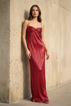 Robe longue métallisée plissée - Harana