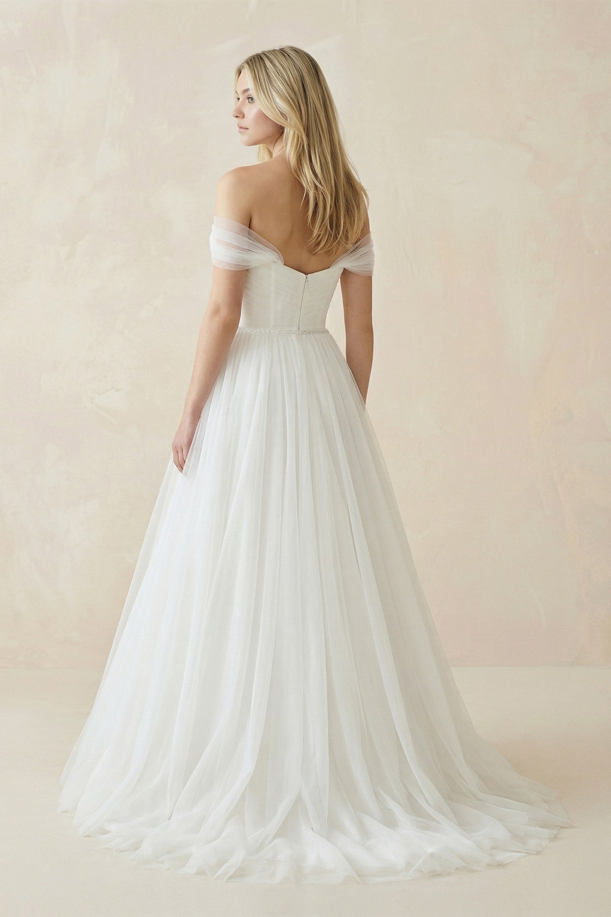 Robe de mariée blanche trapèze tulle - Harana