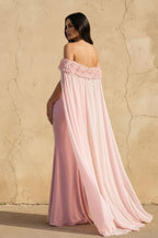 Robe longue rose à épaules dénudées - Harana