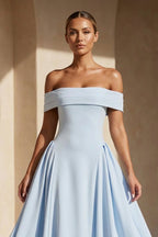 Robe midi à épaules dénudées plissée - Harana