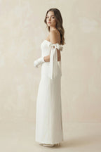 Robe de mariée blanche fourreau satinée - Harana