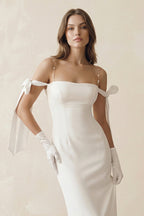 Robe de mariée blanche fourreau satinée - Harana