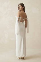Robe de mariée blanche fourreau satinée - Harana