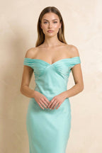 Robe longue aqua à épaules dénudées - Harana