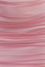 Robe courte rose en tulle à épaules dénudées - Harana