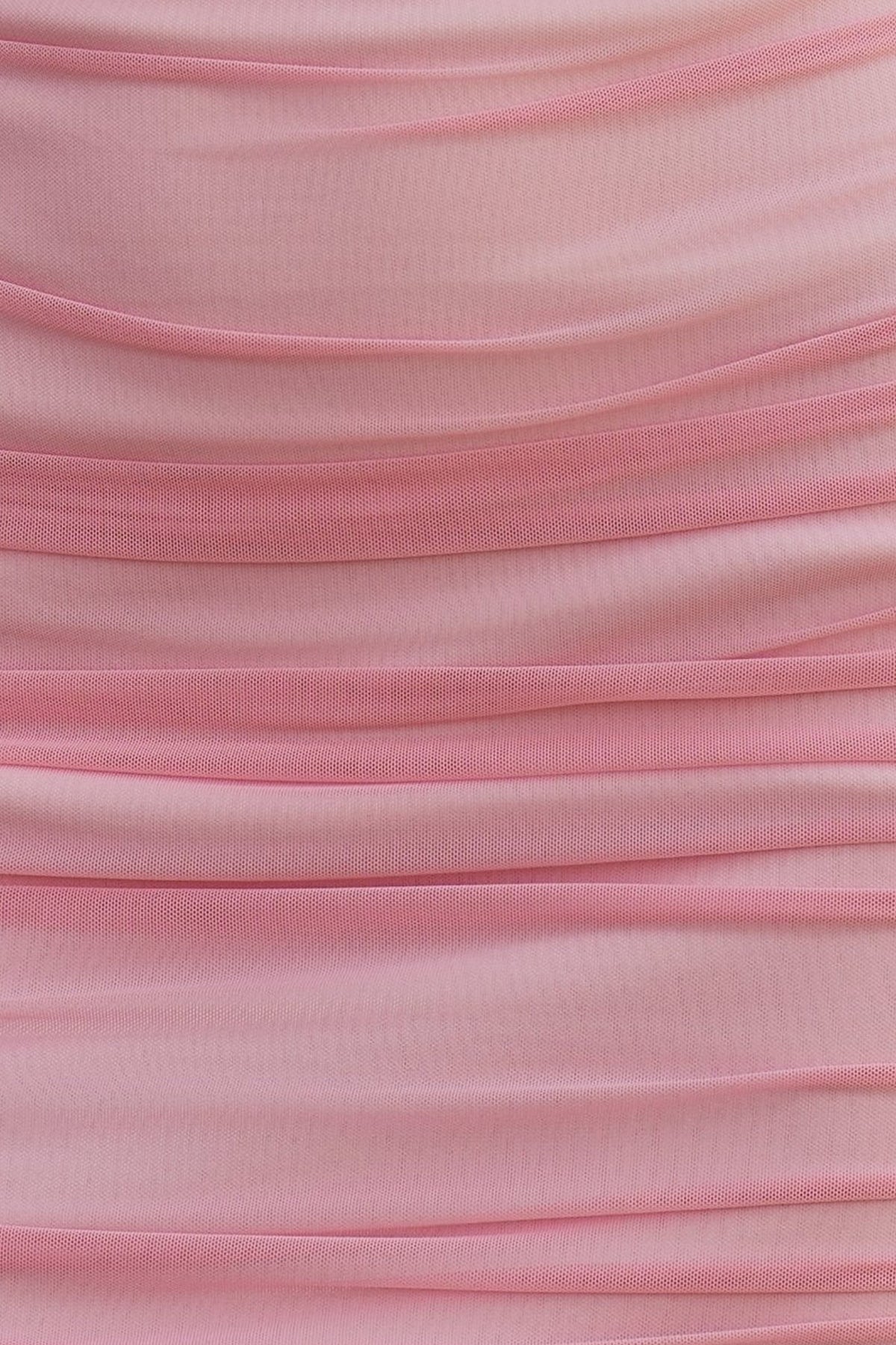 Robe courte rose en tulle à épaules dénudées - Harana