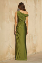 Robe longue olive avec fente - Harana