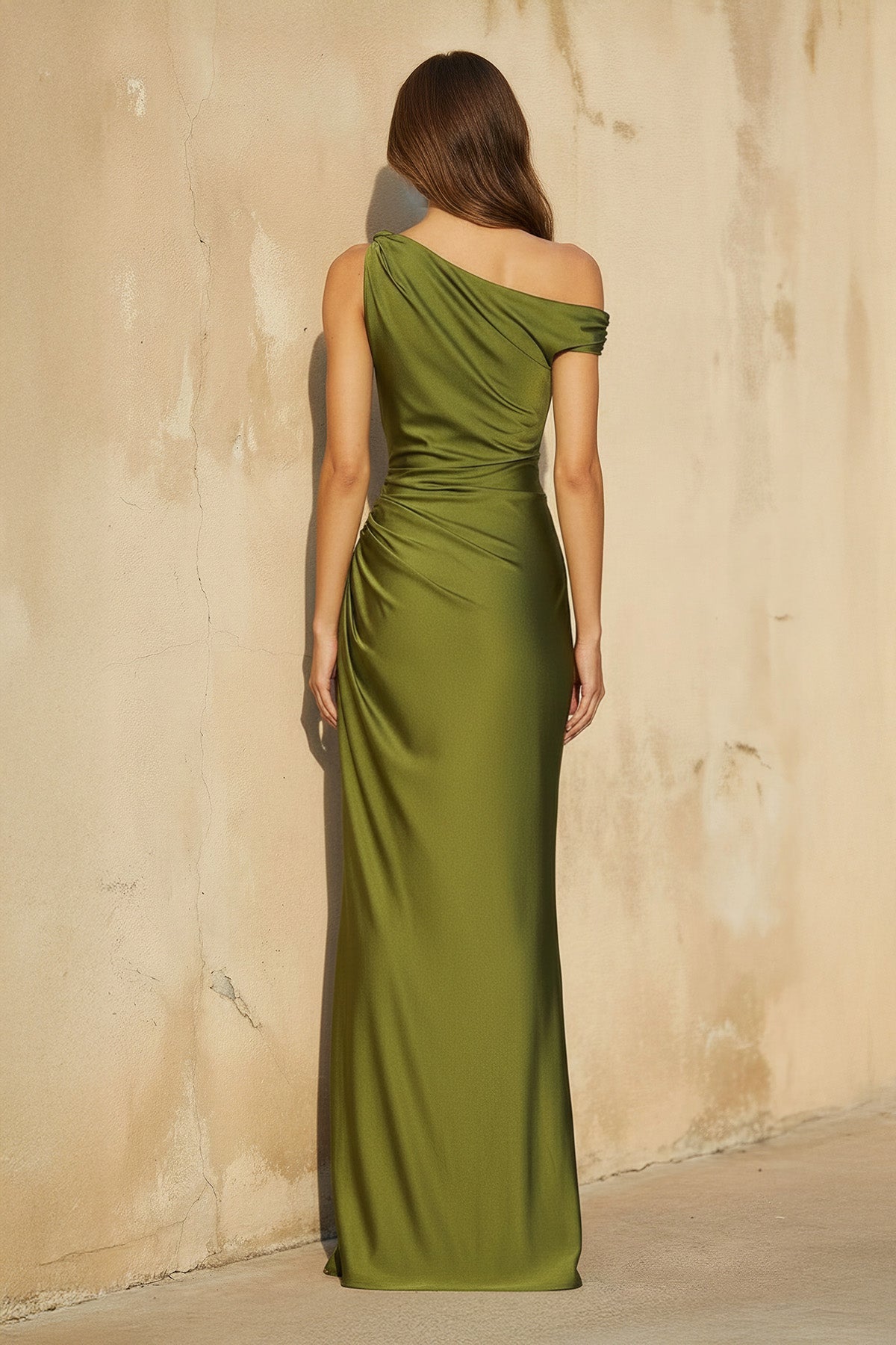 Robe longue olive avec fente - Harana
