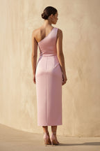 Robe midi rose avec nœud - Harana