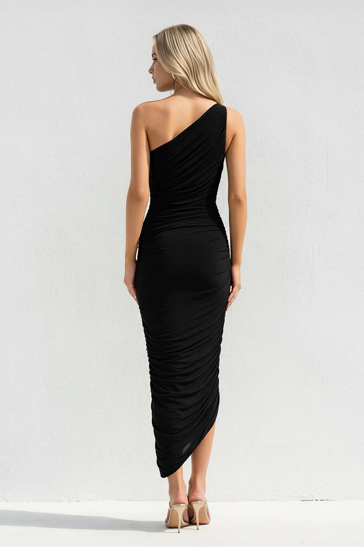 Robe midi effet drapé - Harana
