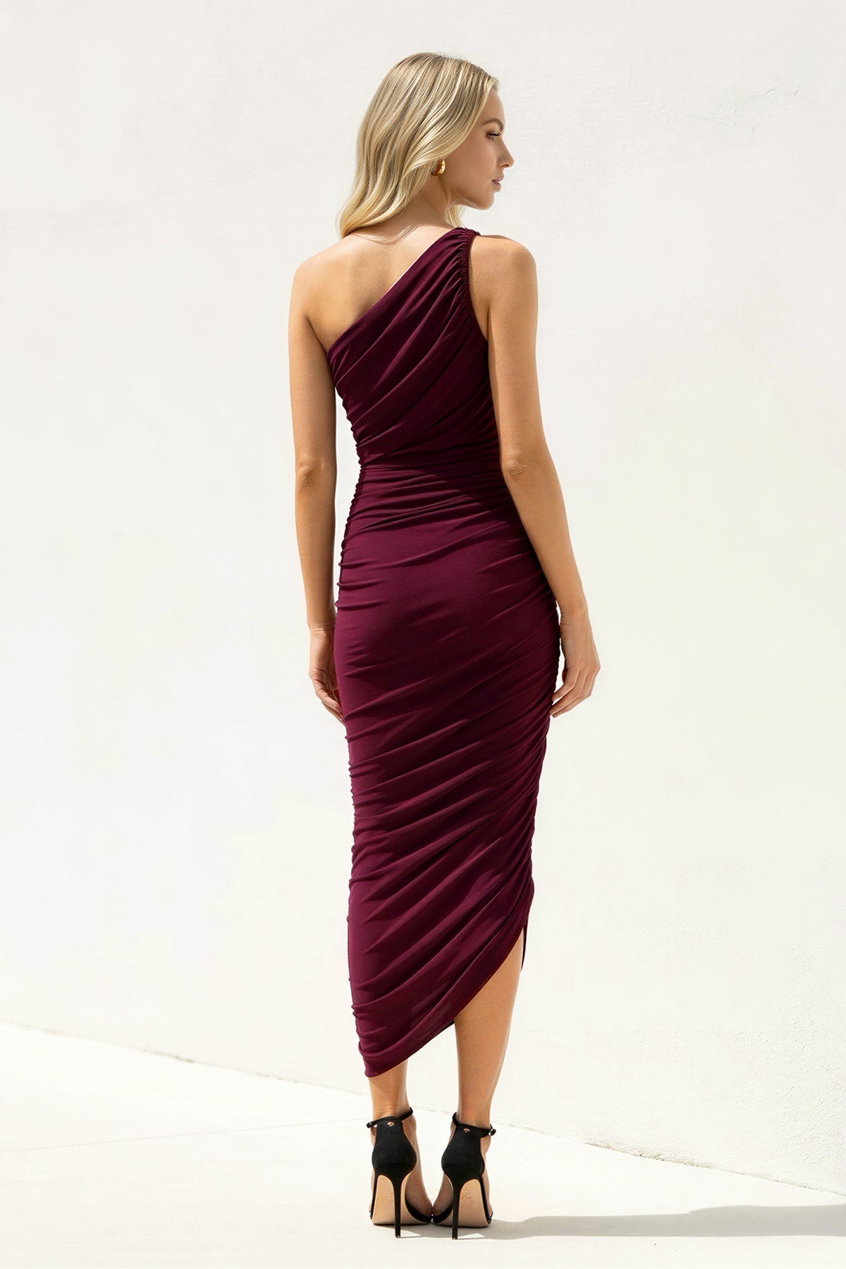 Robe midi effet drapé - Harana