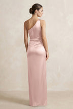 Robe demoiselle d’honneur english rose longue asymétrique sans manches froncée - Harana