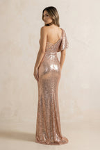 Robe longue rose gold pailletée - Harana