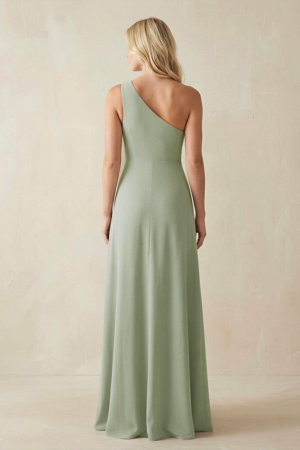 Robe demoiselle d’honneur dove gray longue asymétrique sans manches avec fente - Harana