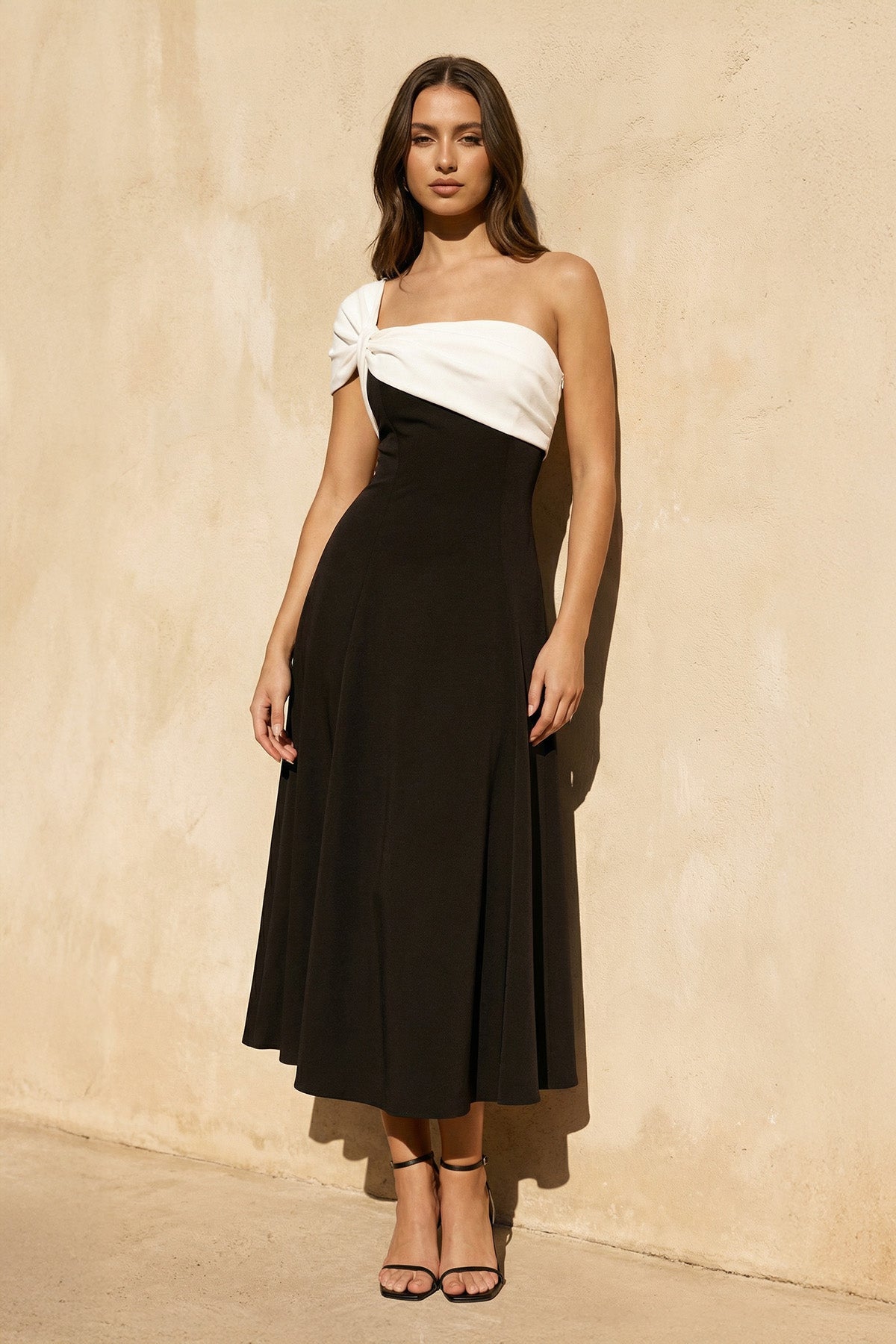 Robe midi black & white - Harana