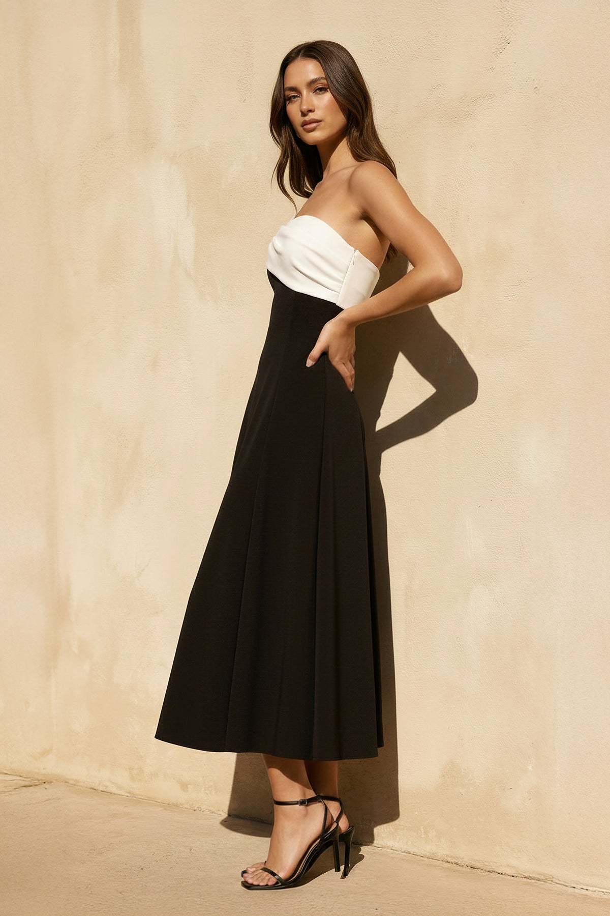 Robe midi black & white - Harana
