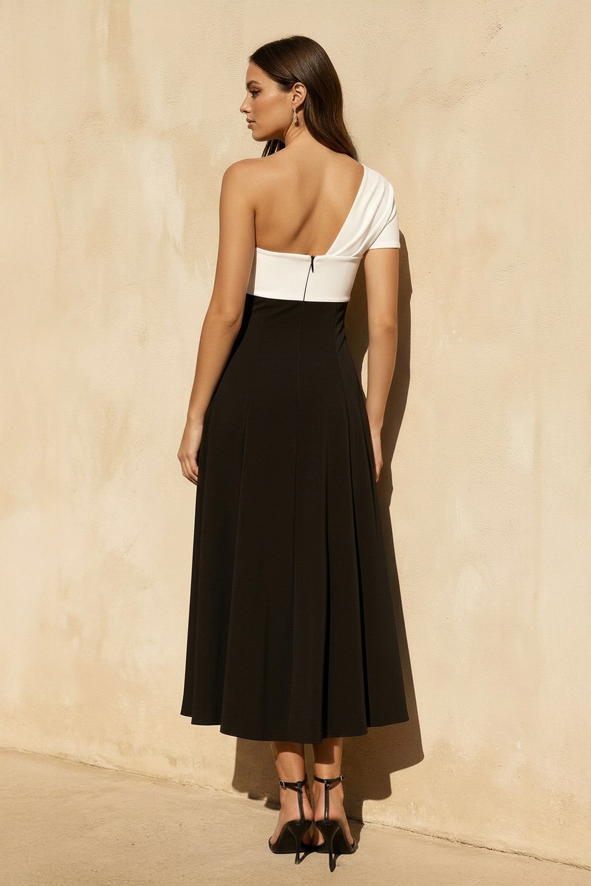 Robe midi black & white - Harana