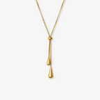 Collier slider doré ajustable avec cristal - Harana