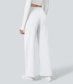 Pantalon blanc vue dos coupe droite - Harana