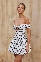 Robe courte blanc à épaules dénudées - Harana