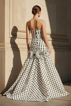 Robe longue blanc coupe sirène effet drapé - Harana