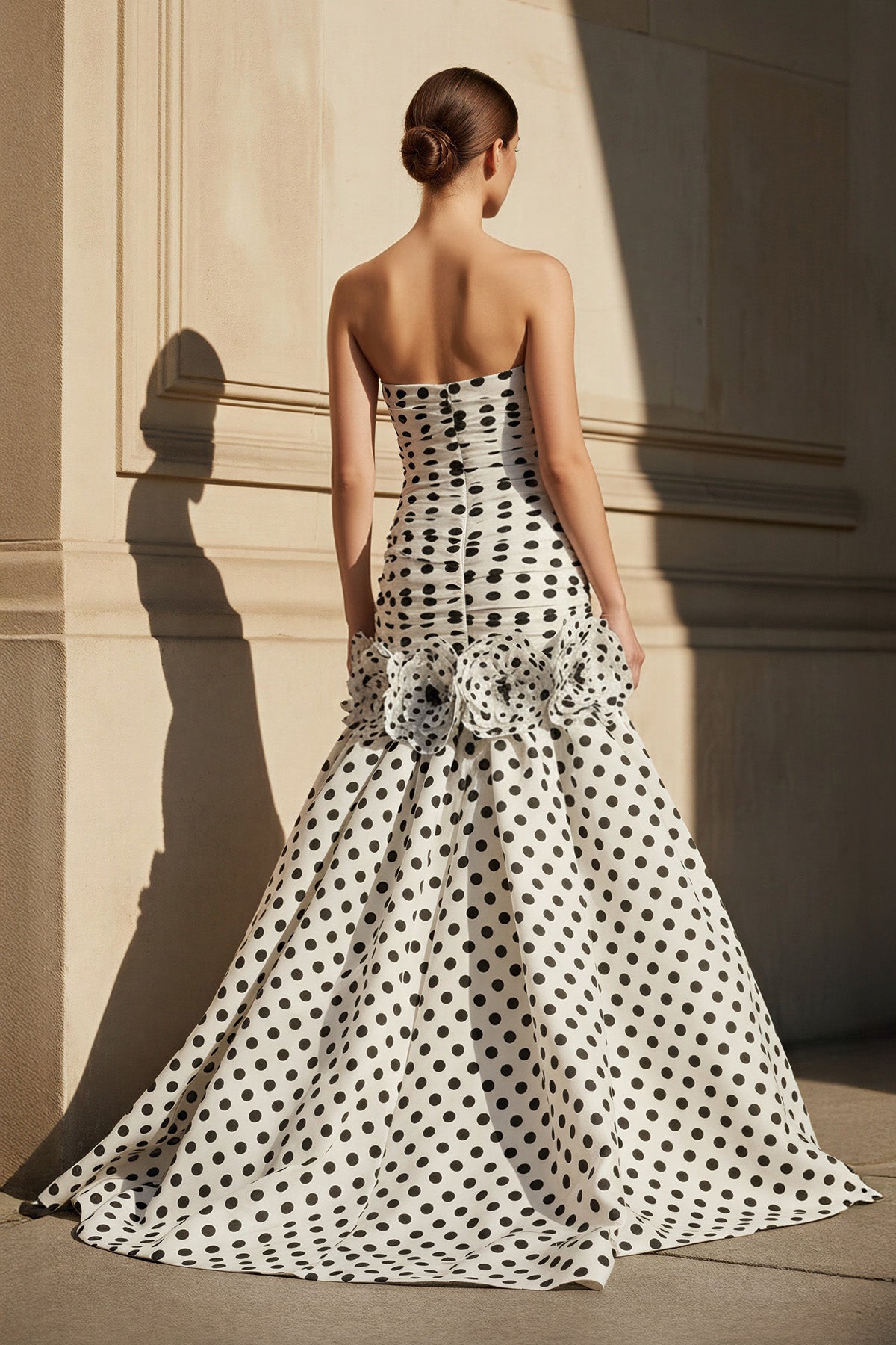 Robe longue blanc coupe sirène effet drapé - Harana