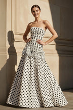 Robe longue blanc coupe sirène effet drapé - Harana