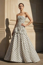 Robe longue blanc coupe sirène effet drapé - Harana