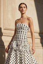 Robe longue blanc coupe sirène effet drapé - Harana