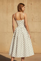 Robe midi ivoire à fines bretelles - Harana
