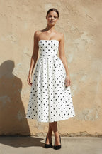 Robe midi blanc bustier - Harana