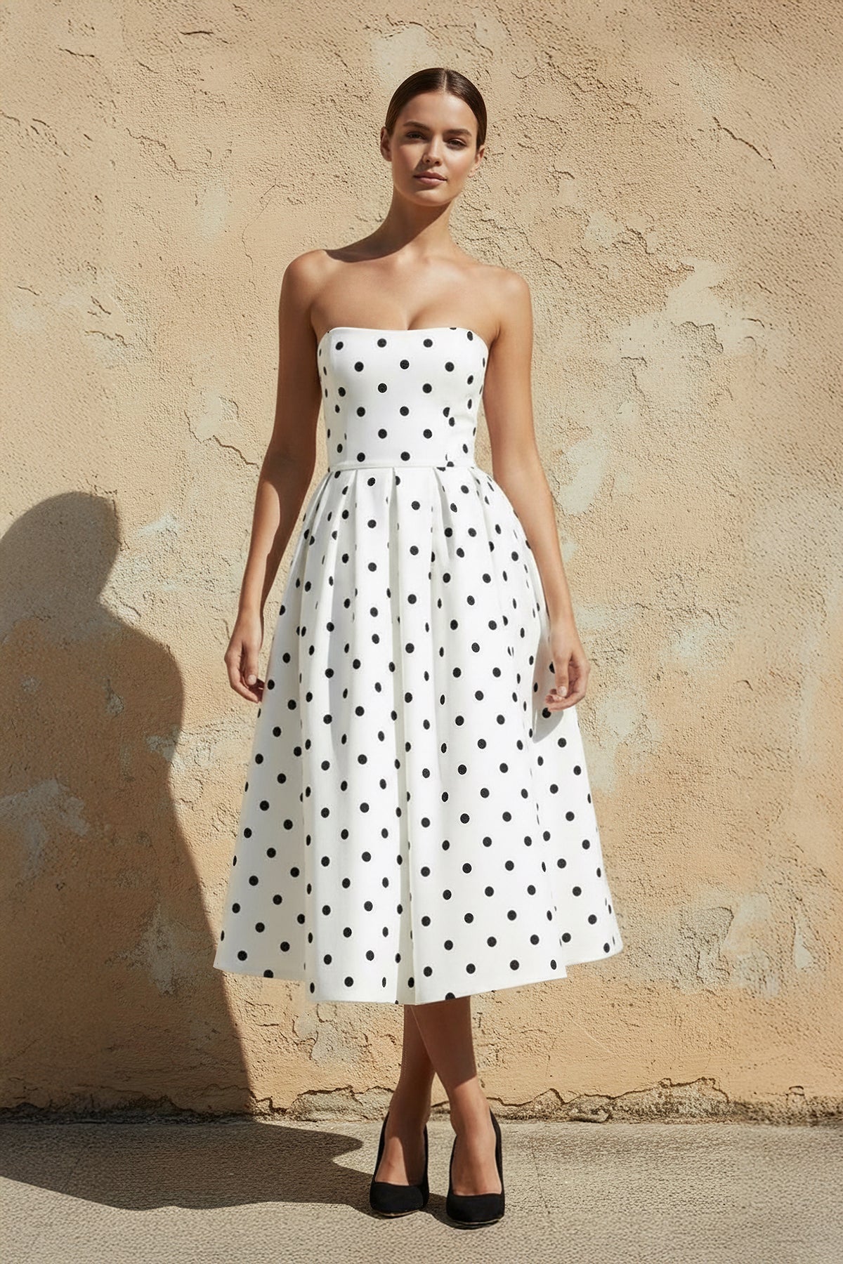 Robe midi blanc bustier - Harana