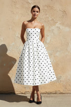 Robe midi blanc bustier - Harana