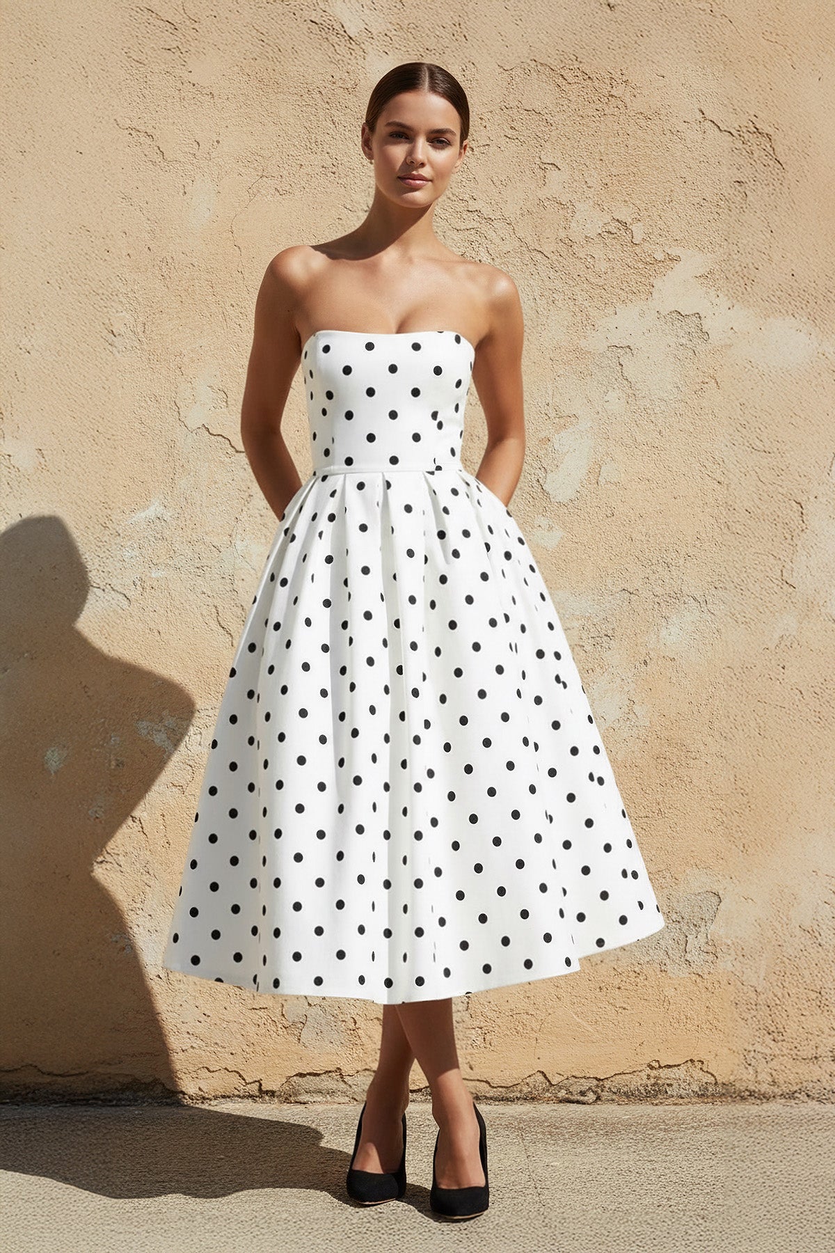 Robe midi blanc bustier - Harana