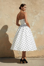 Robe midi blanc bustier - Harana