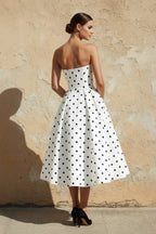 Robe midi blanc bustier - Harana