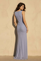 Robe longue coupe sirène à volants - Harana