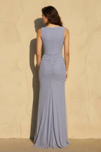Robe longue coupe sirène à volants - Harana