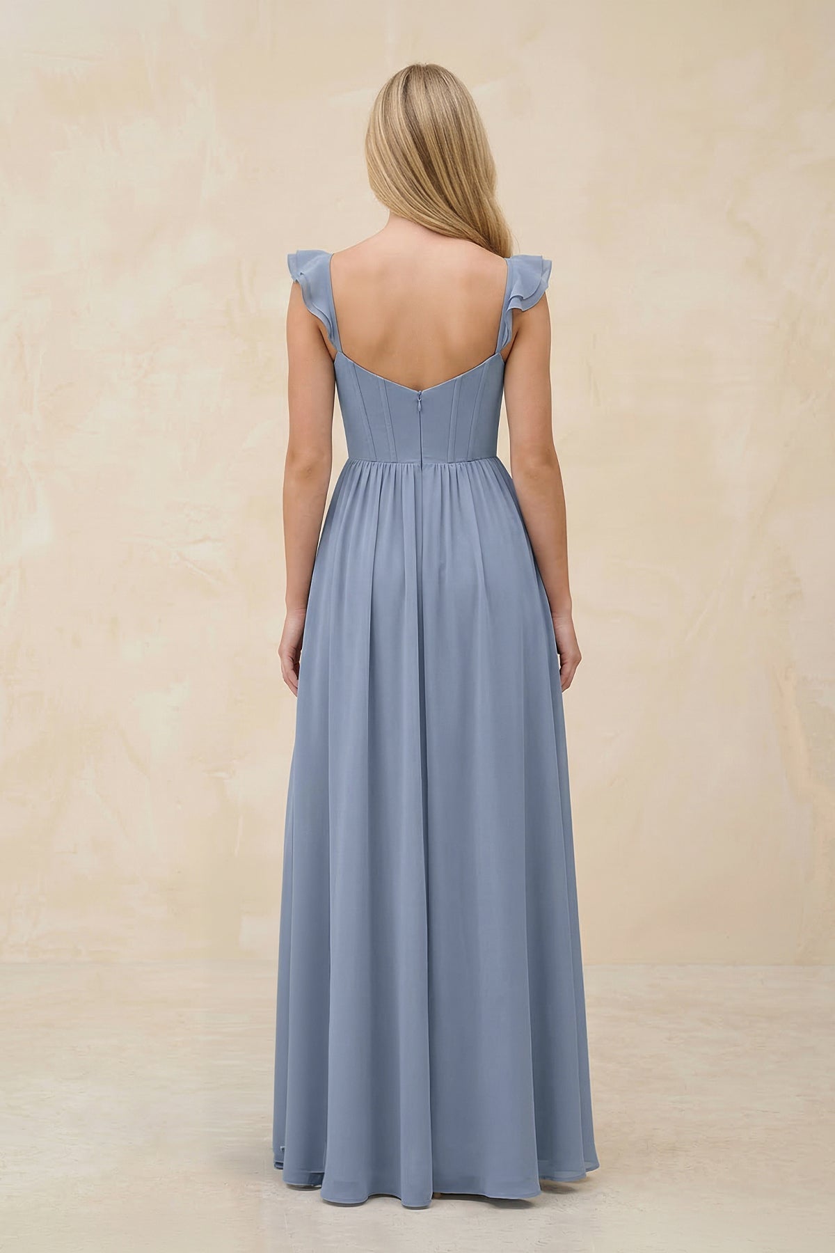 Robe demoiselle d’honneur twilight longue sans manches avec fente effet drapé - Harana