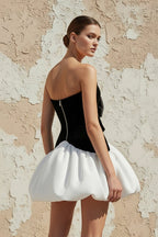 Robe courte satinée à corset - Harana