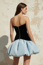 Robe courte satinée à corset - Harana