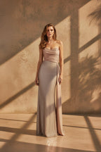 Robe longue champagne pailletée bustier - Harana