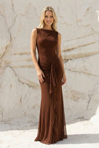Robe longue effet drapé - Harana