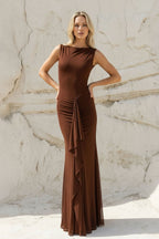 Robe longue effet drapé - Harana
